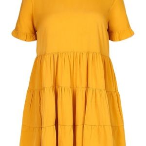 BOOHOO Plus Woven Smock Dress